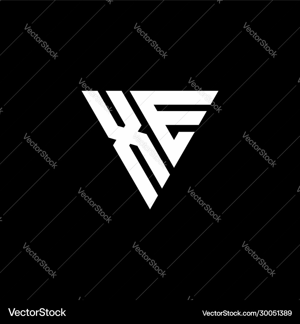 Xe logo letter monogram with triangle shape Vector Image