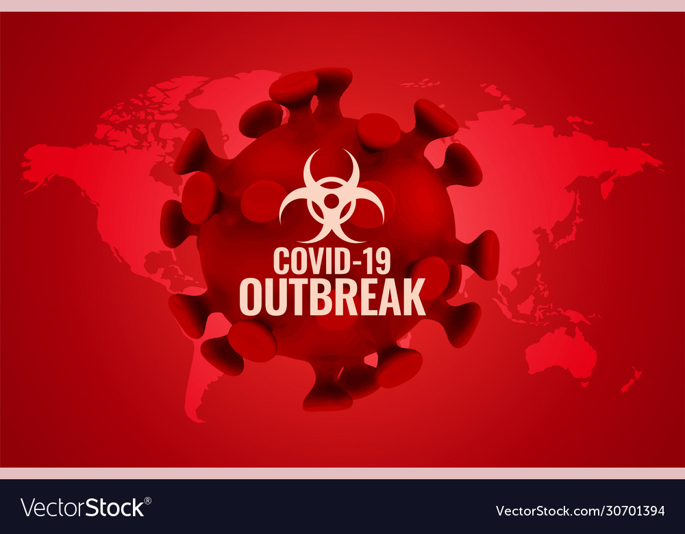 Covid19 outbreak background in red color scheme Vector Image