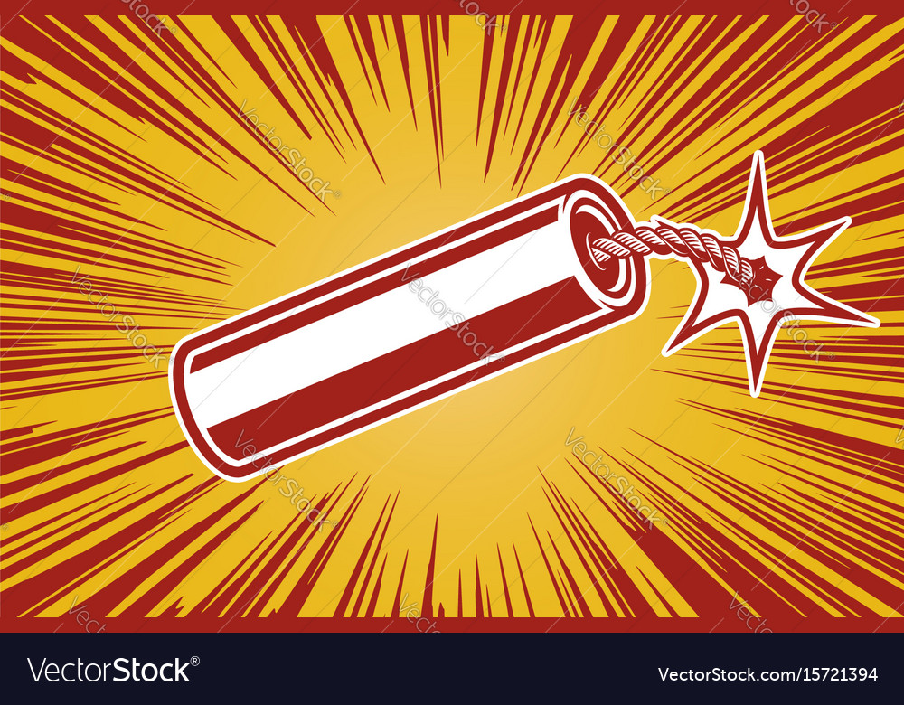 Dynamite in comic book style design element Vector Image