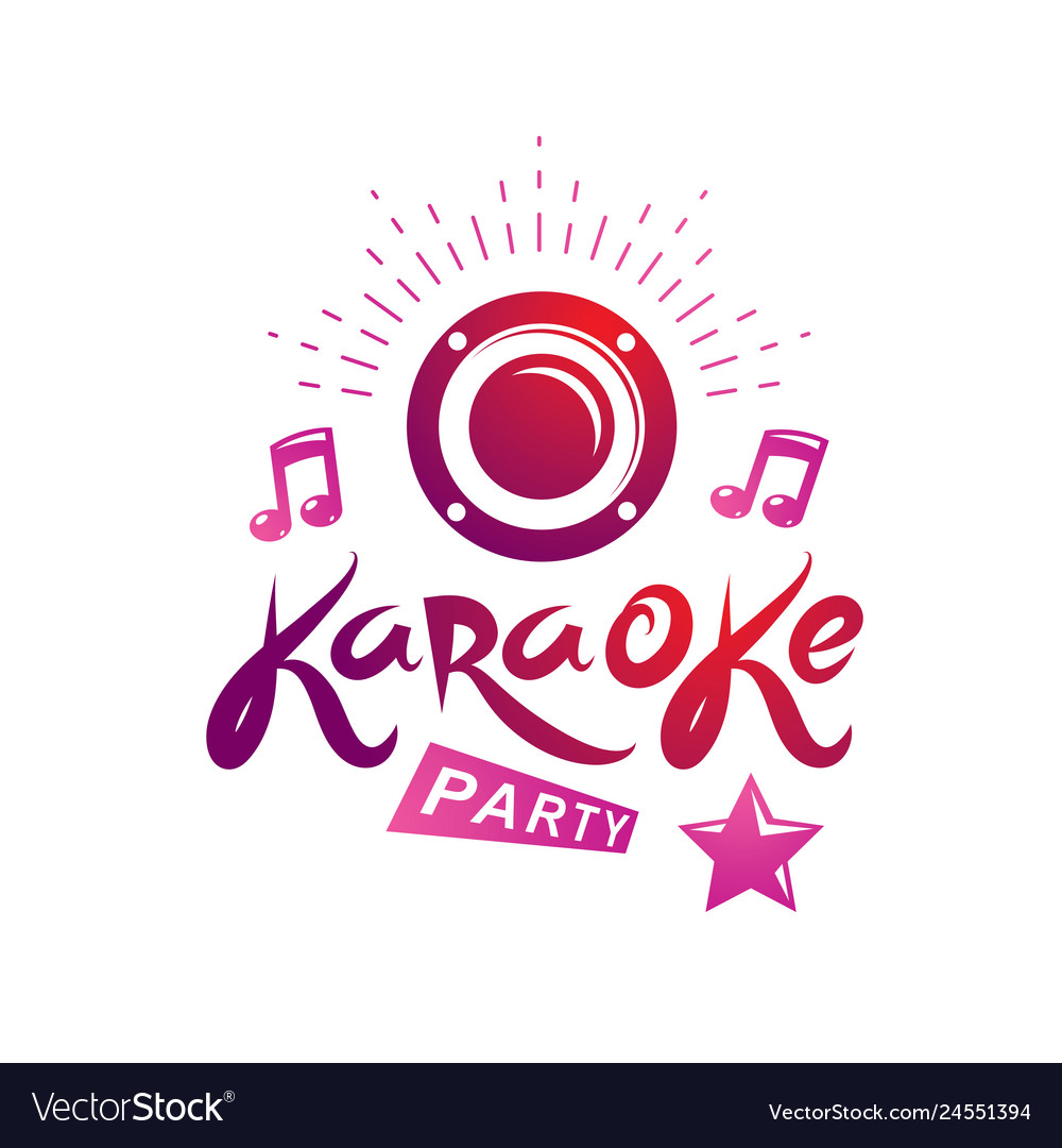 Karaoke party writing composed with musical notes Vector Image