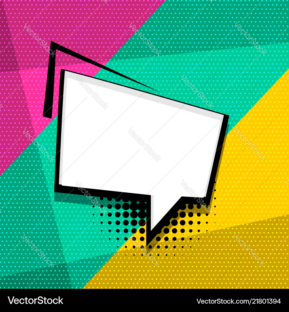 Pop art comic text speech bubble Royalty Free Vector Image