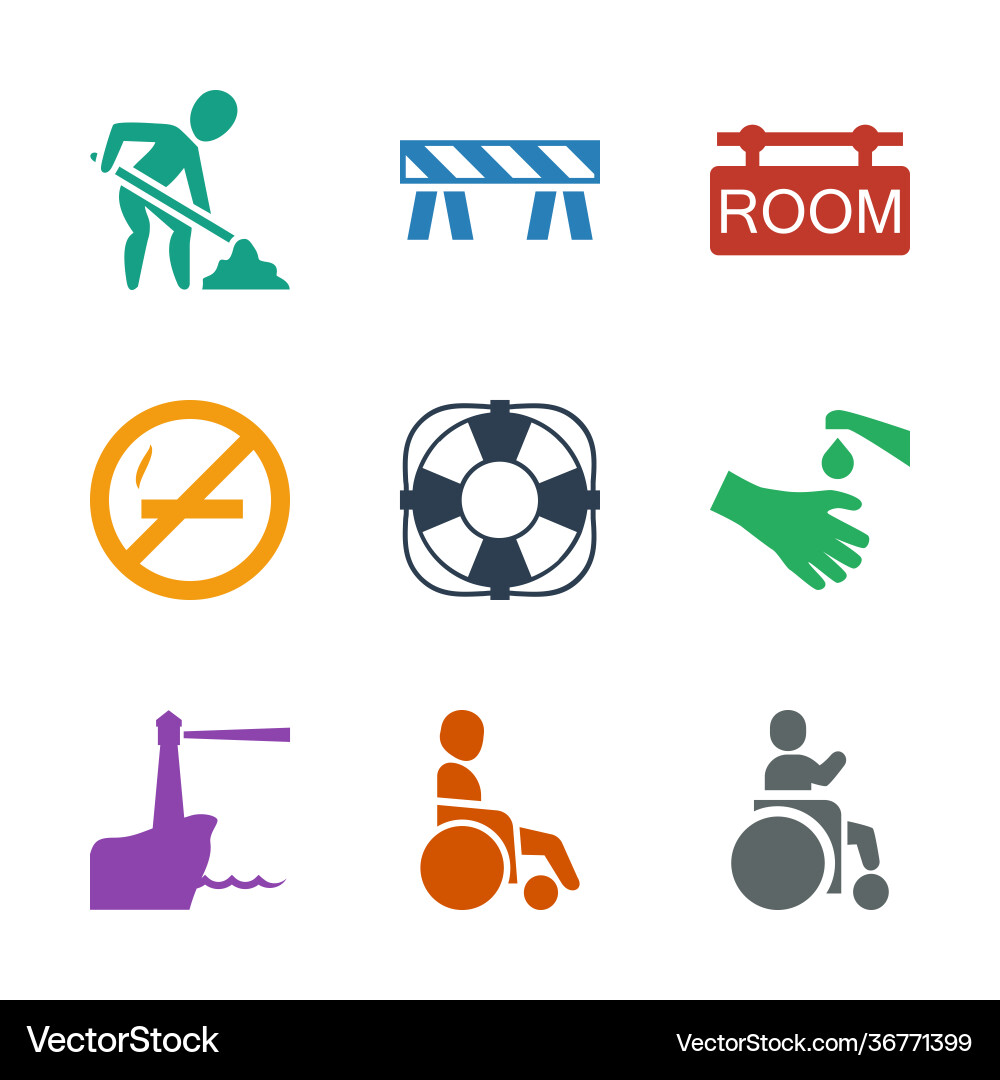 9 warning icons Royalty Free Vector Image - VectorStock