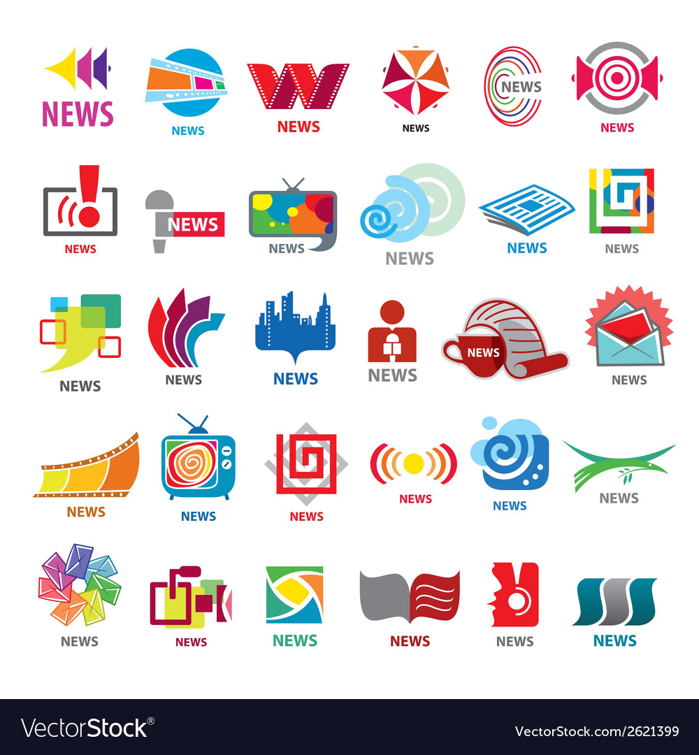 Biggest Collection Of Logos News Royalty Free Vector Image