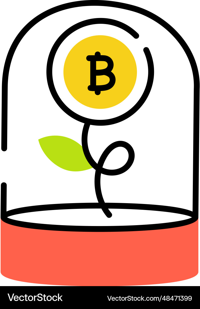 Bitcoin farm Royalty Free Vector Image - VectorStock