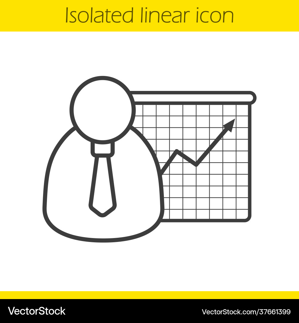 Business presentation linear icon Royalty Free Vector Image