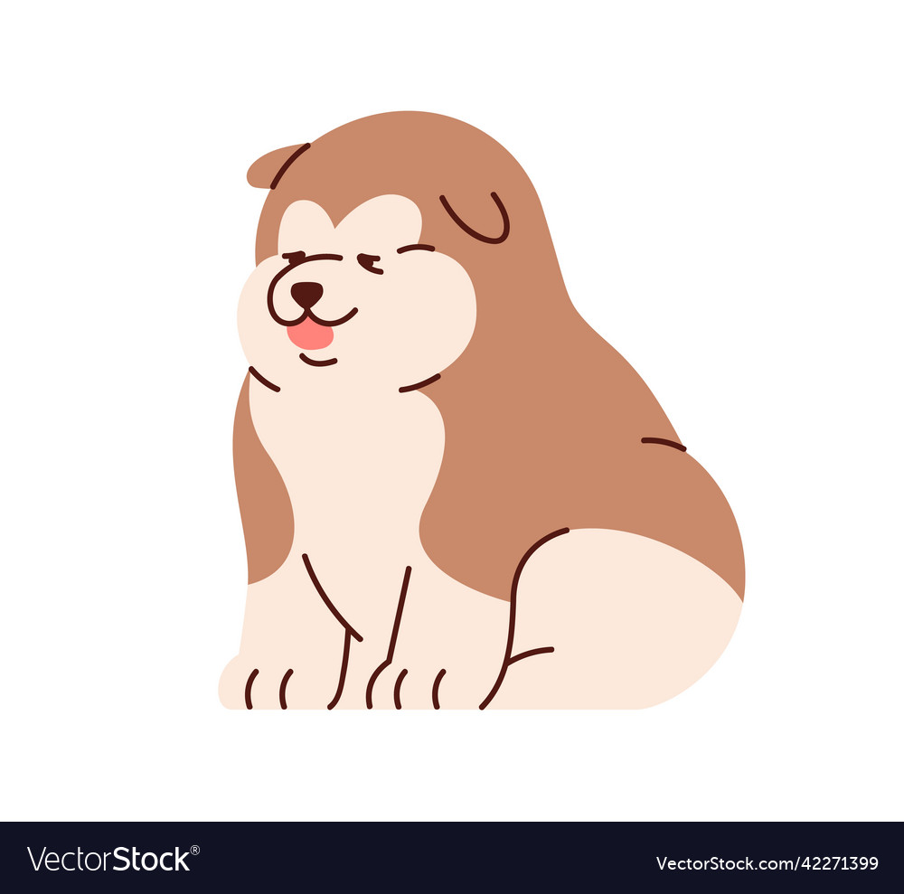 Cute chinese alaskan malamute sitting funny Vector Image Cute chinese alaskan malamute sitting funny Vector Image