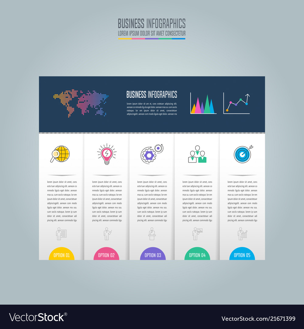 Infographic Design Business Concept With 5 Vector Image