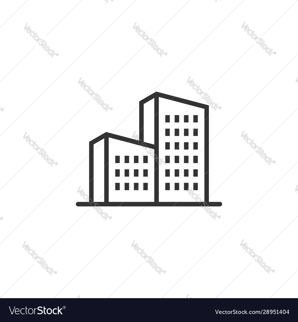 Building icon in flat style town skyscraper Vector Image