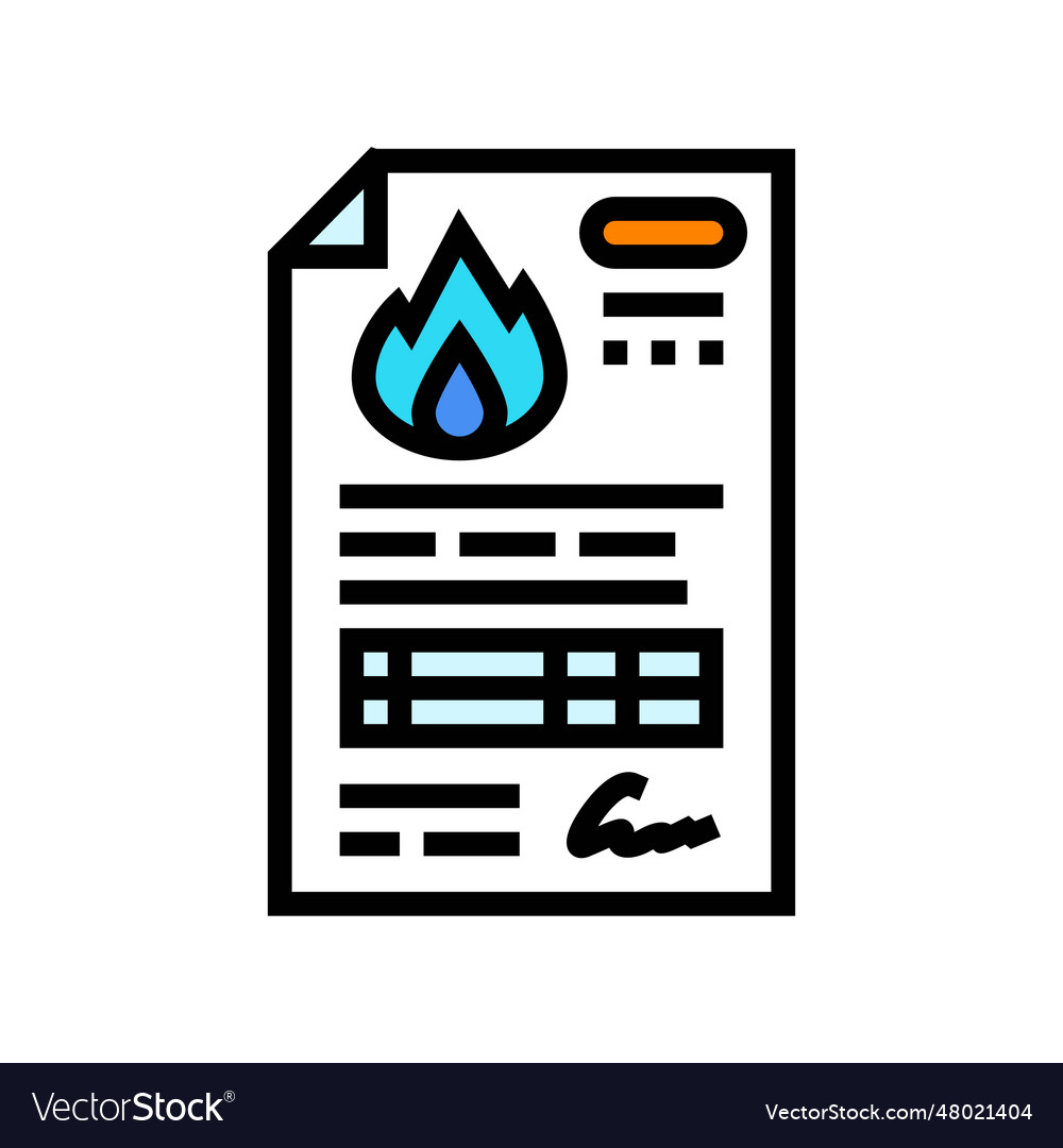 Contract gas service color icon Royalty Free Vector Image