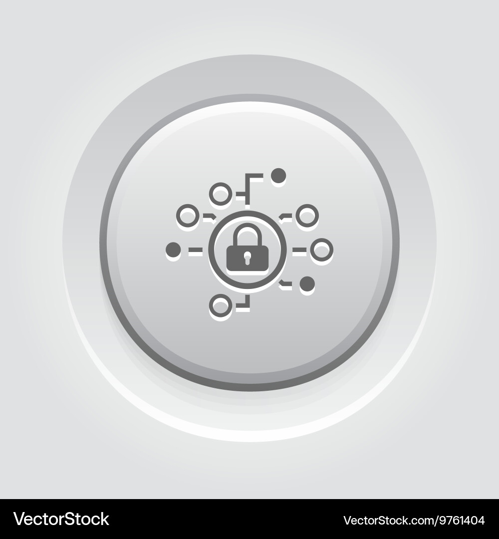 Cyber security icon flat design Royalty Free Vector Image