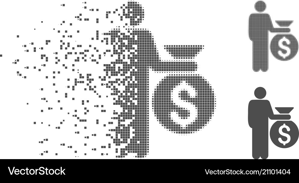 Dissipated pixel halftone investor icon Royalty Free Vector