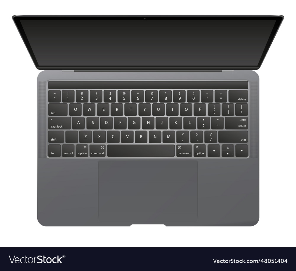 Modern glossy laptop isolated on white background Vector Image