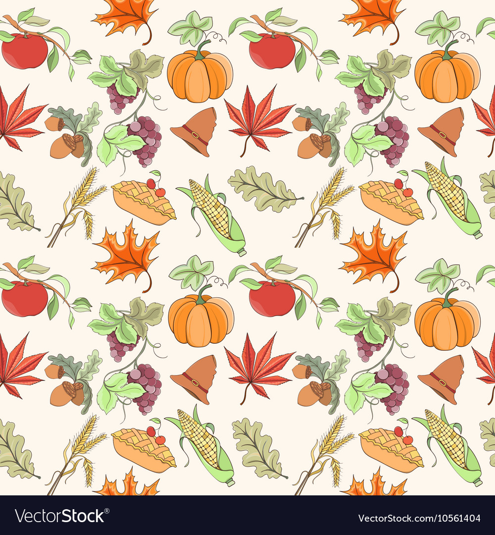 Thanksgiving seamless pattern Royalty Free Vector Image