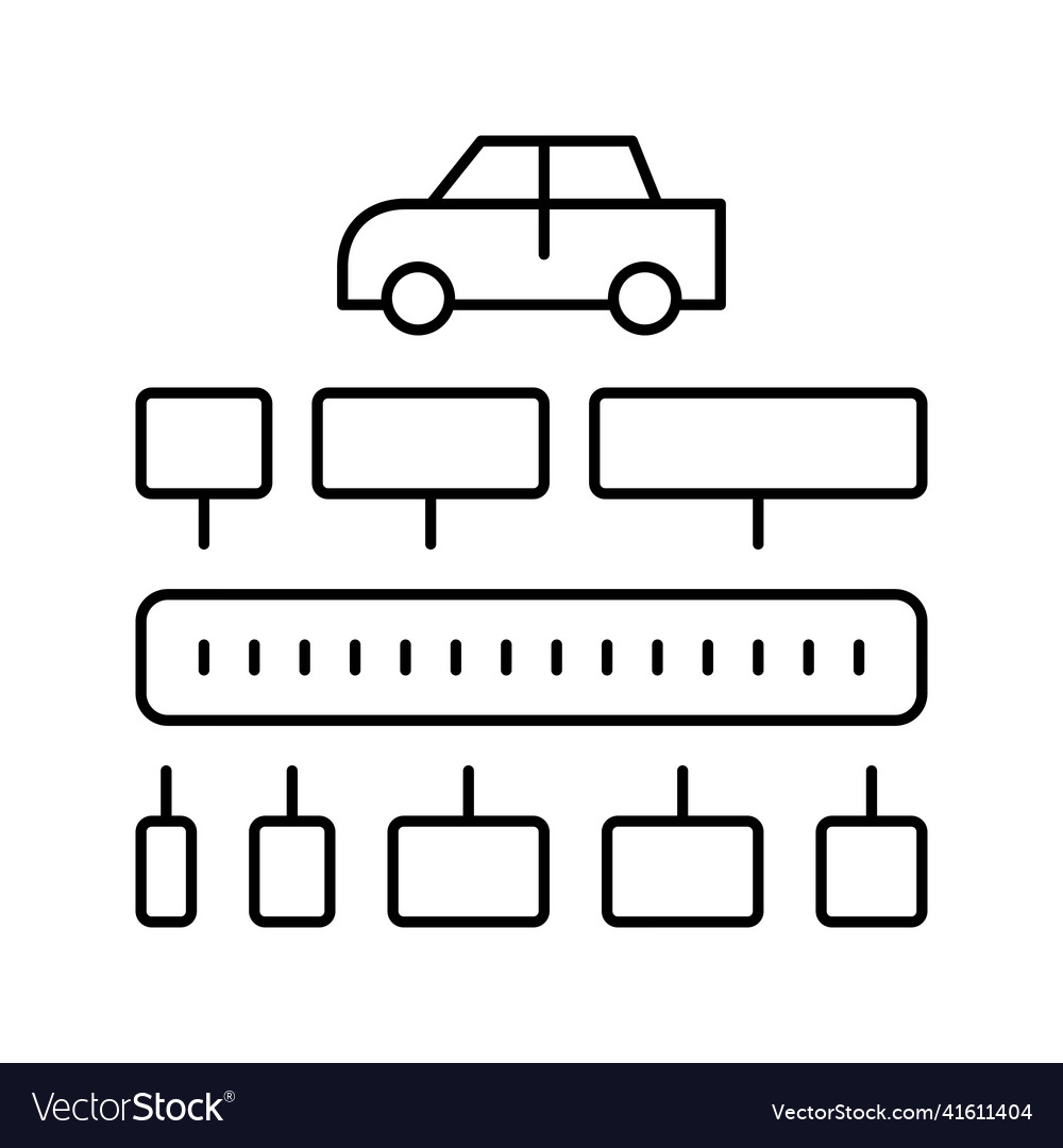Vin code decoder line icon Royalty Free Vector Image