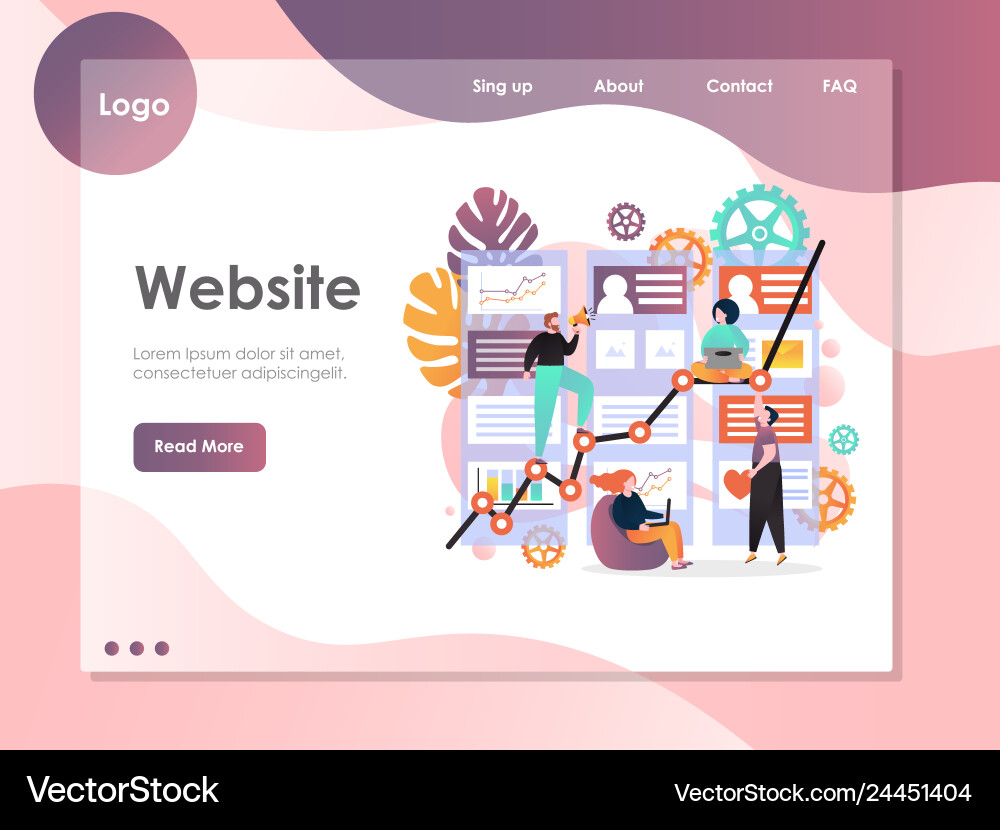 Web services website landing page design Vector Image