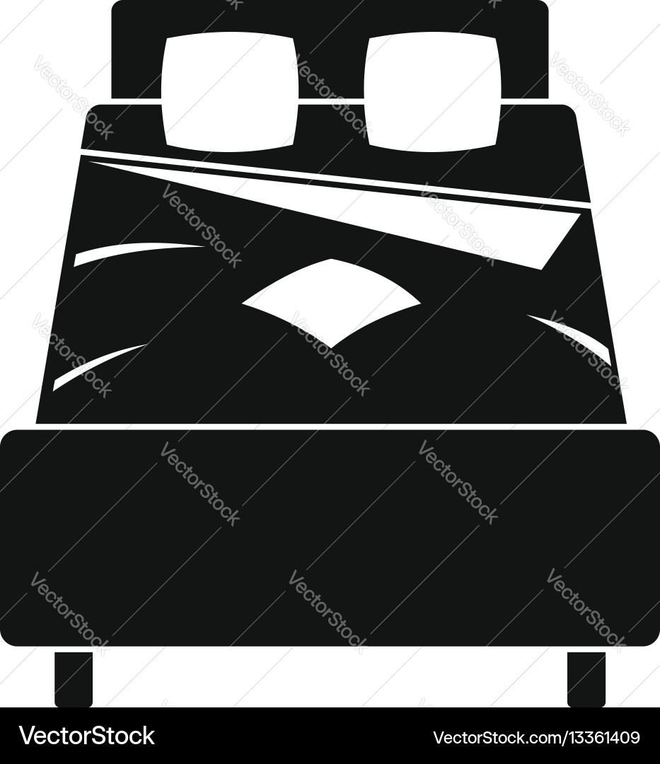 Bed icon simple style Royalty Free Vector Image