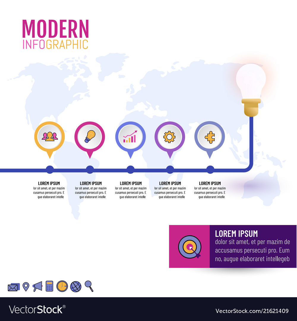 business process infographic timeline with 5 timeline with pictures
