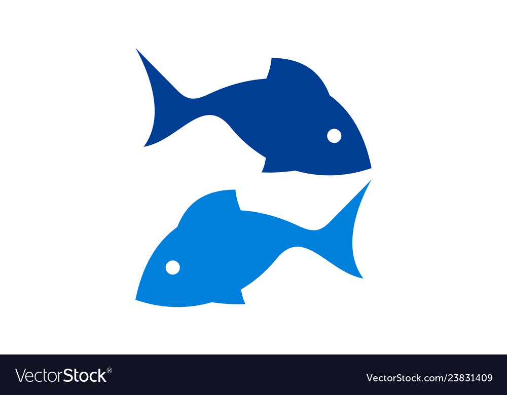 Fish blue logo icon Royalty Free Vector Image - VectorStock