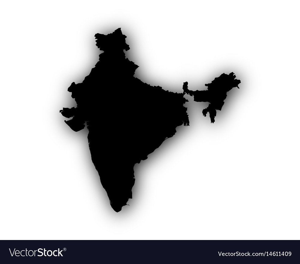 Map Of India With Shadow Royalty Free Vector Image