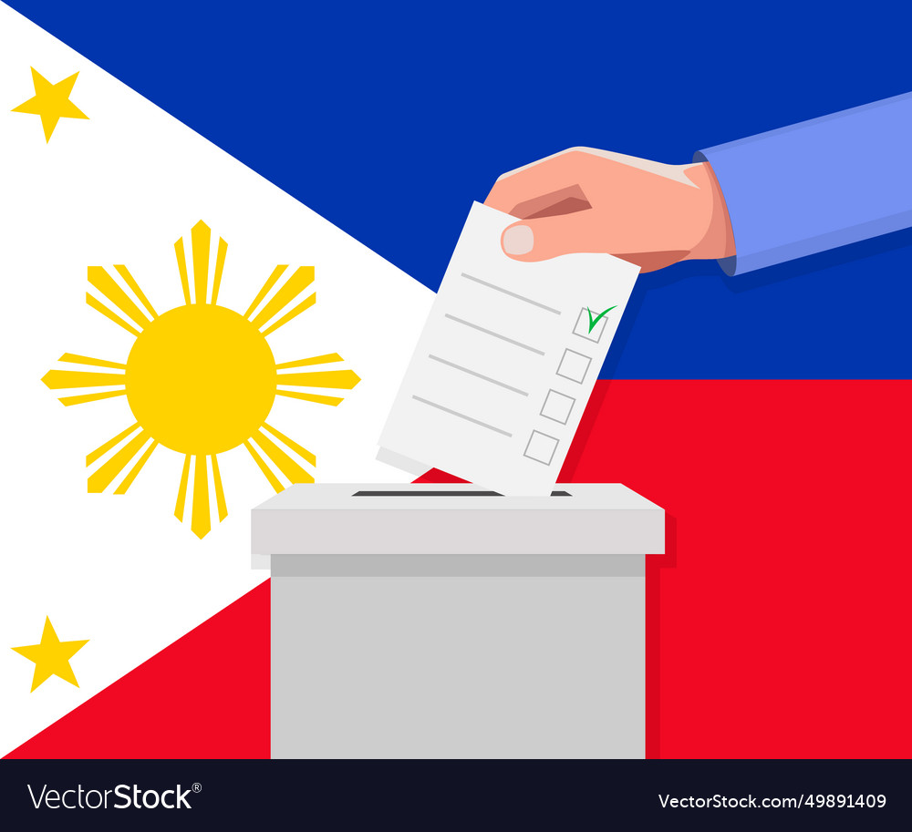 Philippines election concept hand puts vote Vector Image