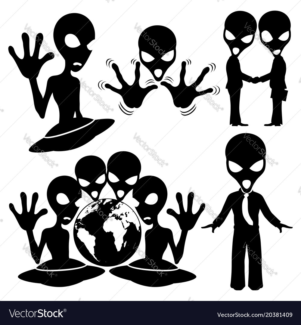 Signs of space aliens Royalty Free Vector Image