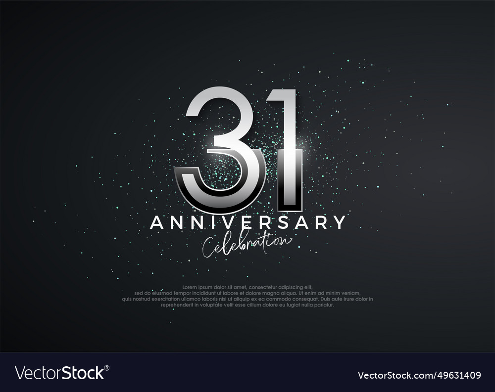 Simple And Elegant Numbers 31st Anniversary Vector Image