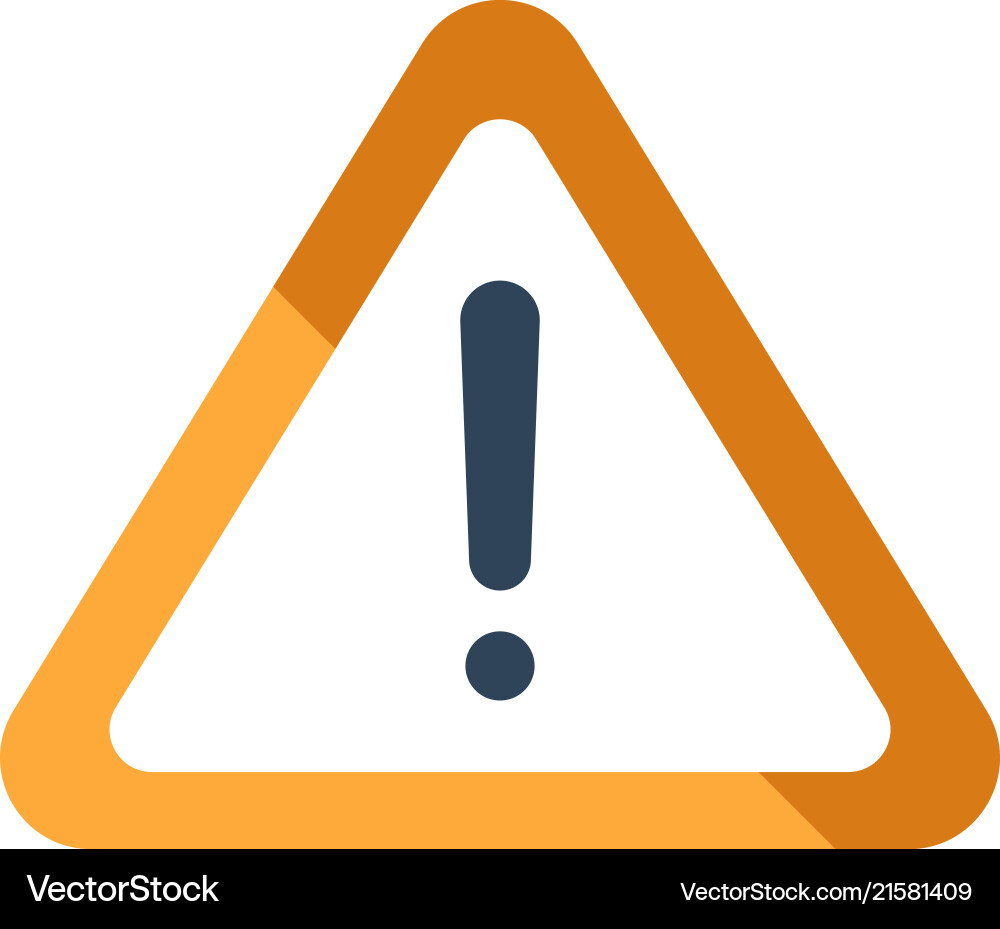 Warning flat Royalty Free Vector Image - VectorStock