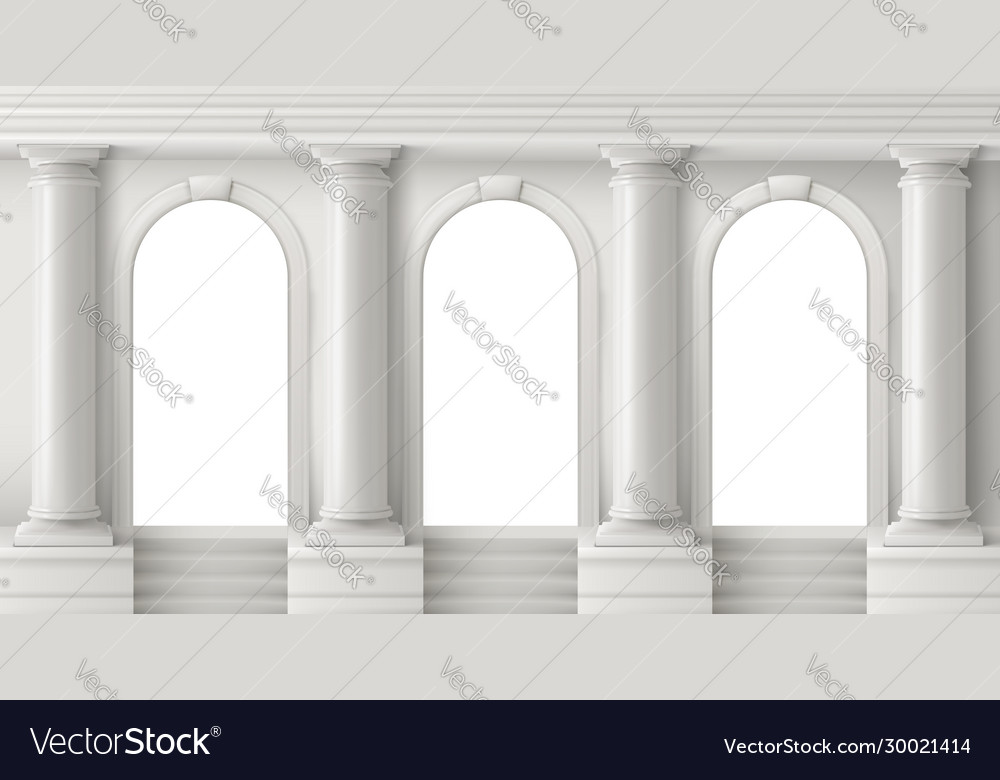 Ancient Greek Temple With White Pillars Royalty Free Vector
