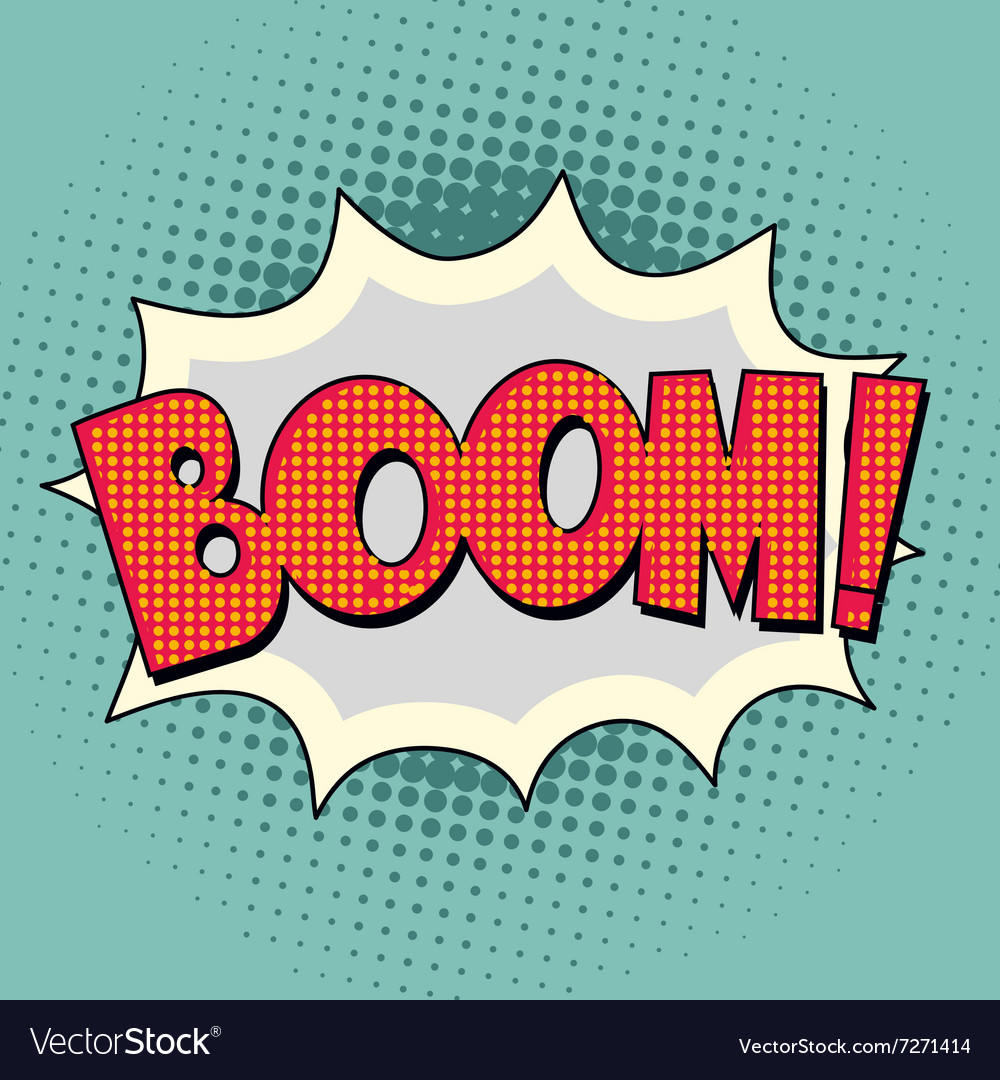 Boom Comic Book Bubble Text Royalty Free Vector Image