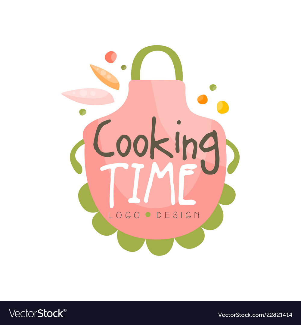 Cooking time logo design kitchen emblem with Vector Image