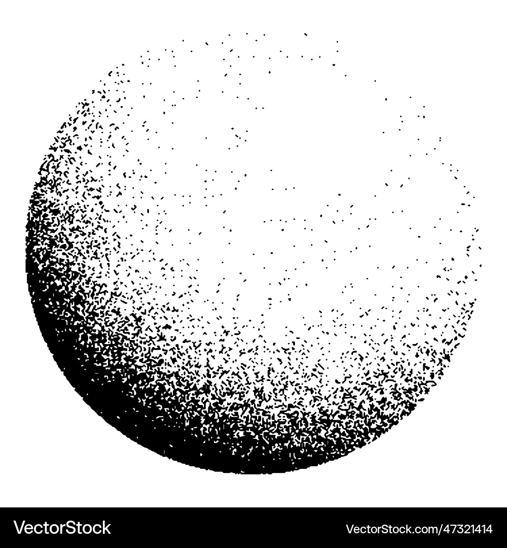 Dotwork noise gradient circle sand grain effect Vector Image