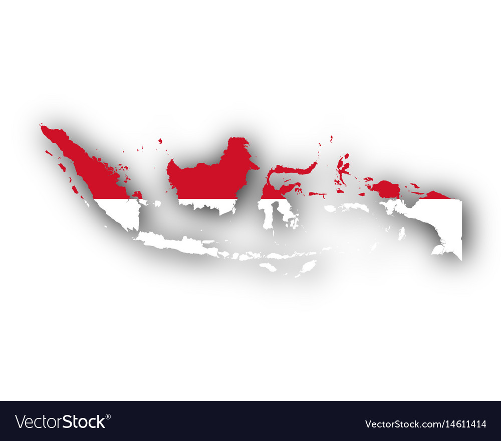 Flag Map Of Indonesia Map And Flag Of Indonesia Royalty Free Vector Image