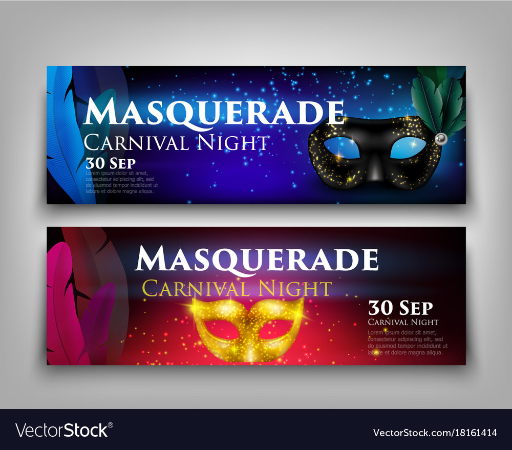 masquerade invitation banners royalty free vector image