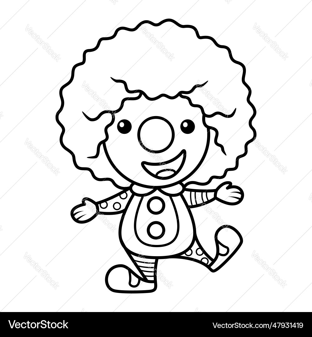  Circus clown coloring page cartoon Royalty Free Vector Image Motiv 