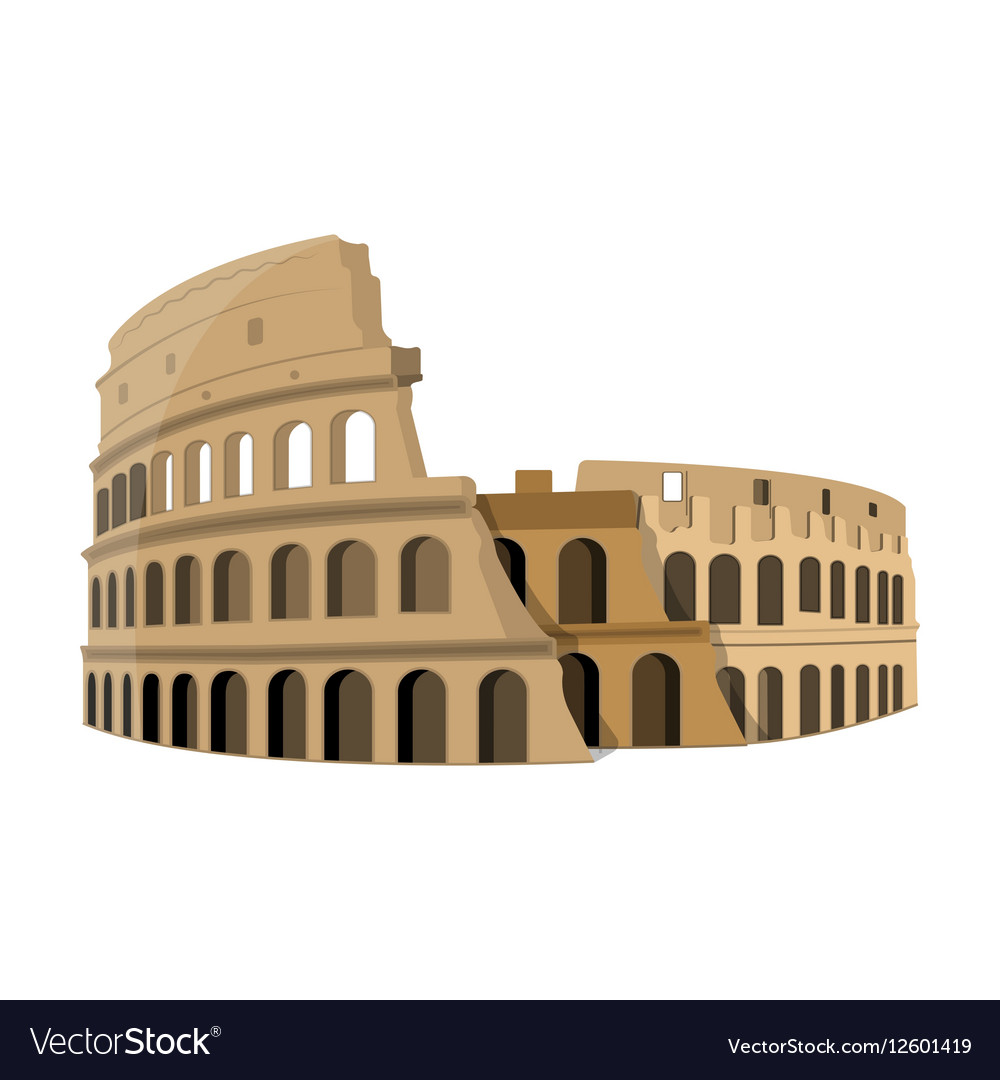 Colosseum in italy icon cartoon style isolated Vector Image