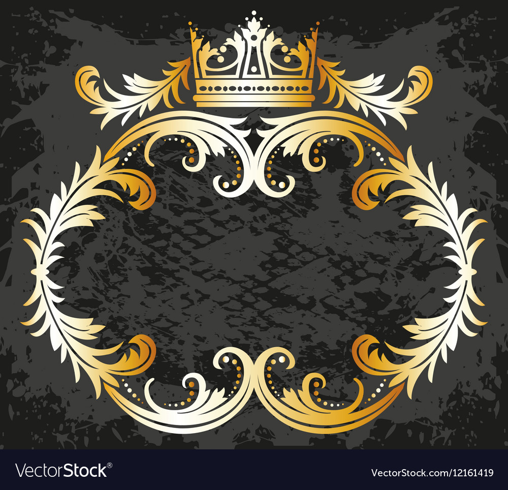 Decorative frame with crown Royalty Free Vector Image