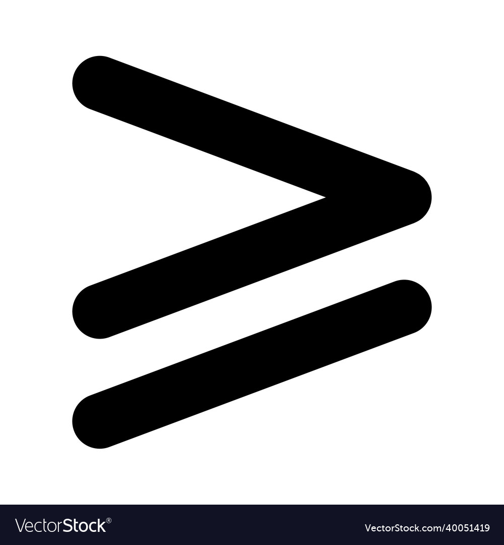 Greater than or equal to mathematics symbol Vector Image