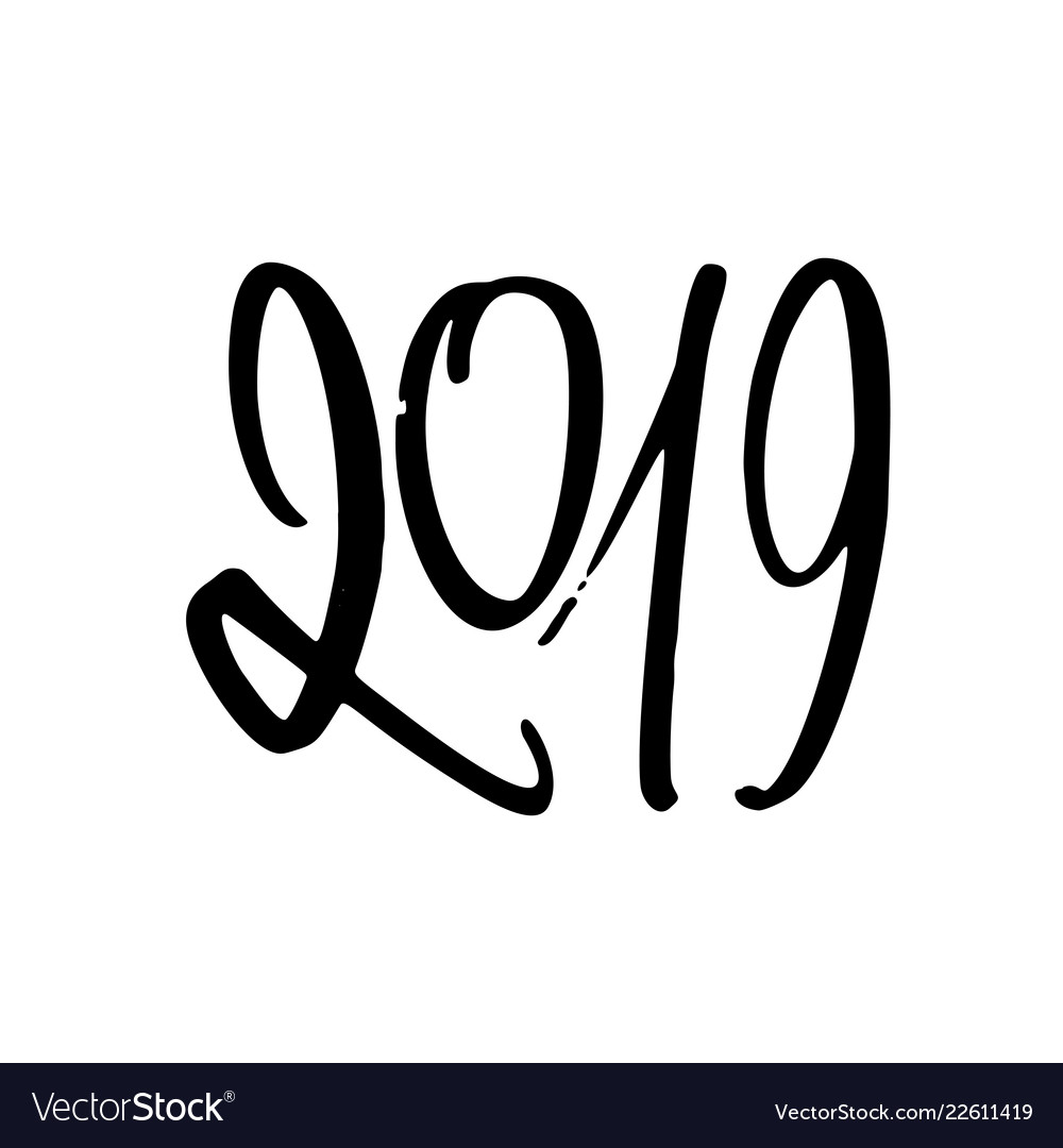 Happy new year 2019 calligraphy and lettering Vector Image