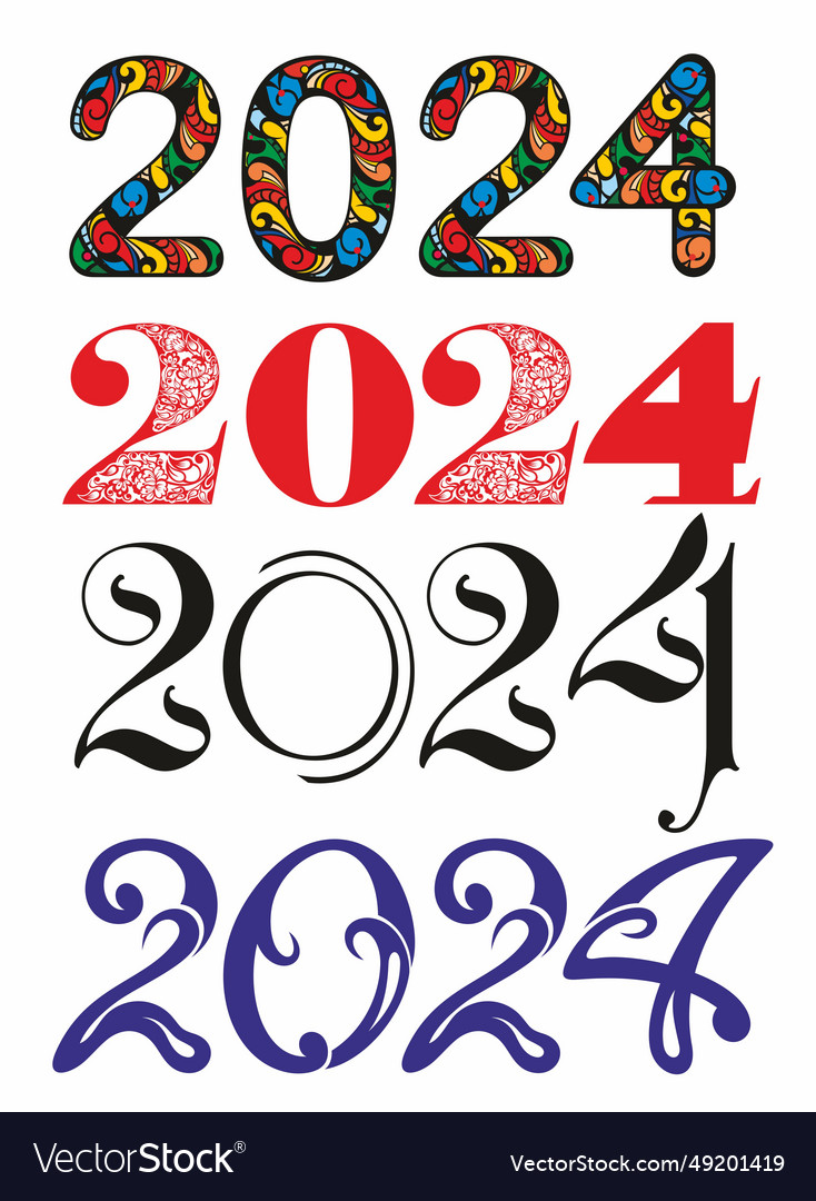 Happy new year 2024 design Royalty Free Vector Image