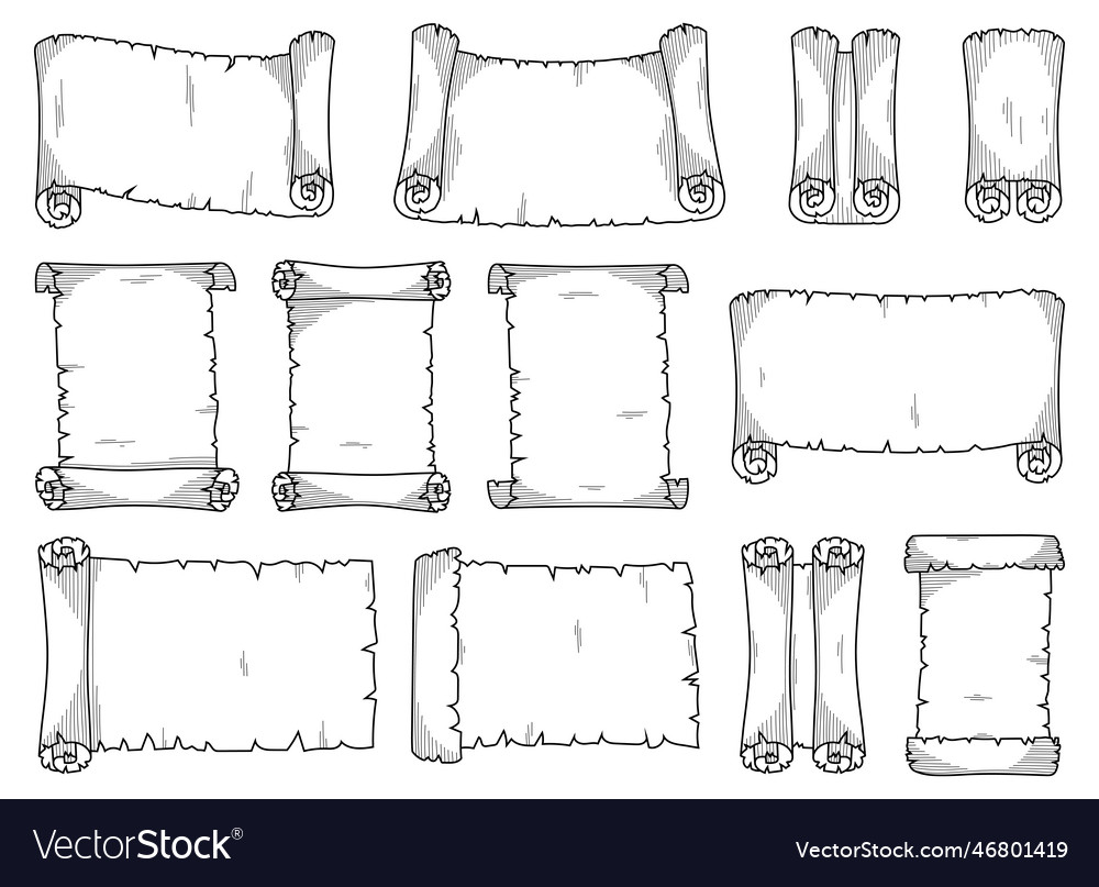 Old Scroll Design Isolated On White Background Vector Image