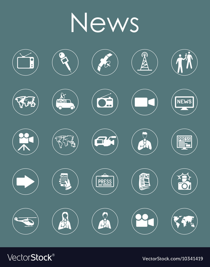 Set of news simple icons Royalty Free Vector Image