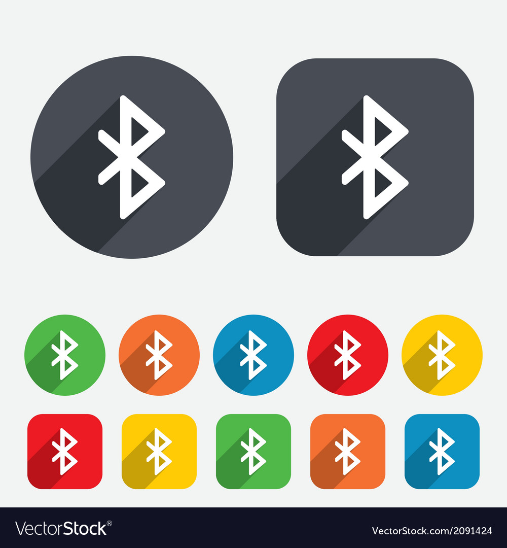 Bluetooth sign icon Mobile network symbol Vector Image