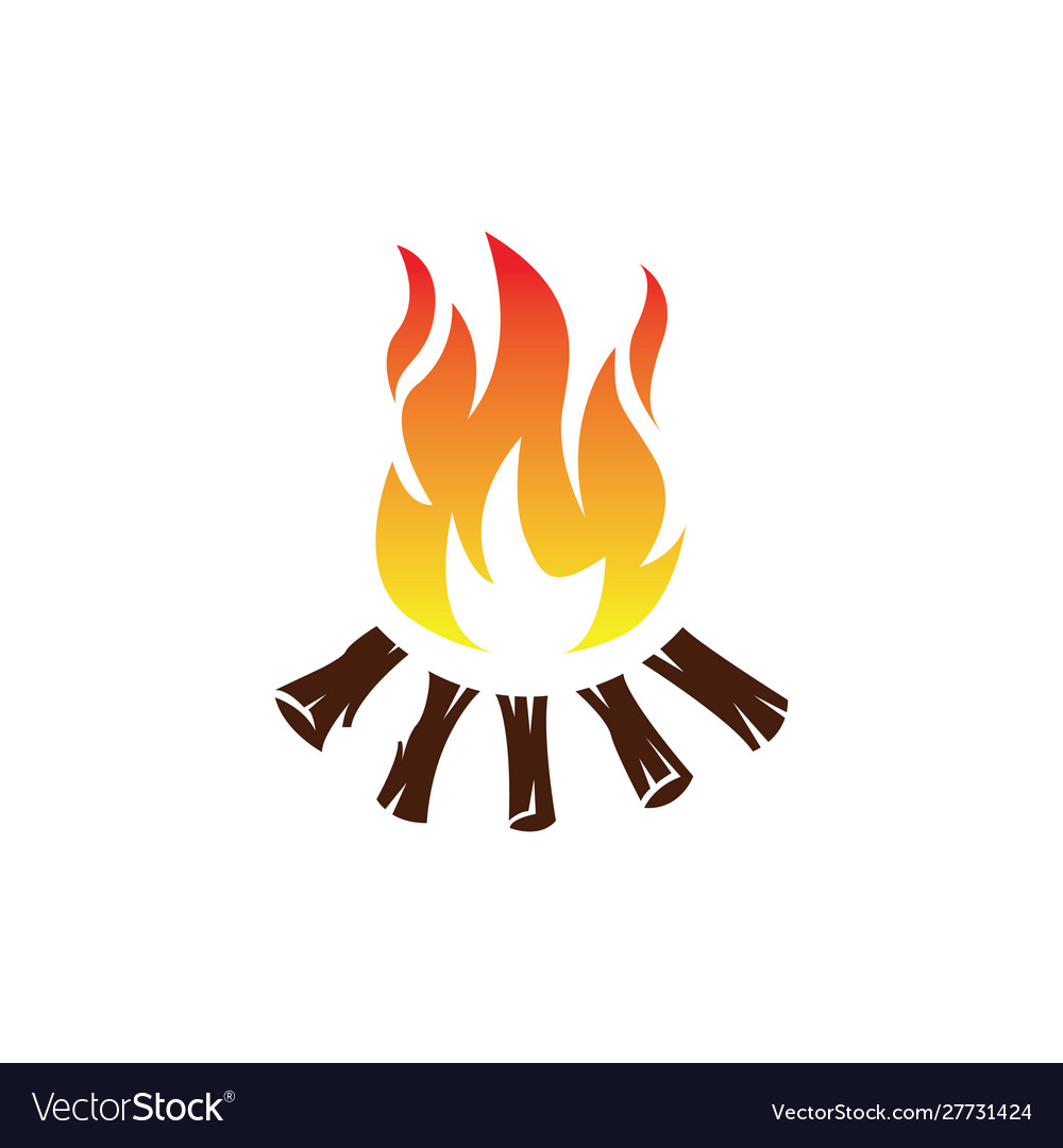 Bonfire burning tent wo Royalty Free Vector Image