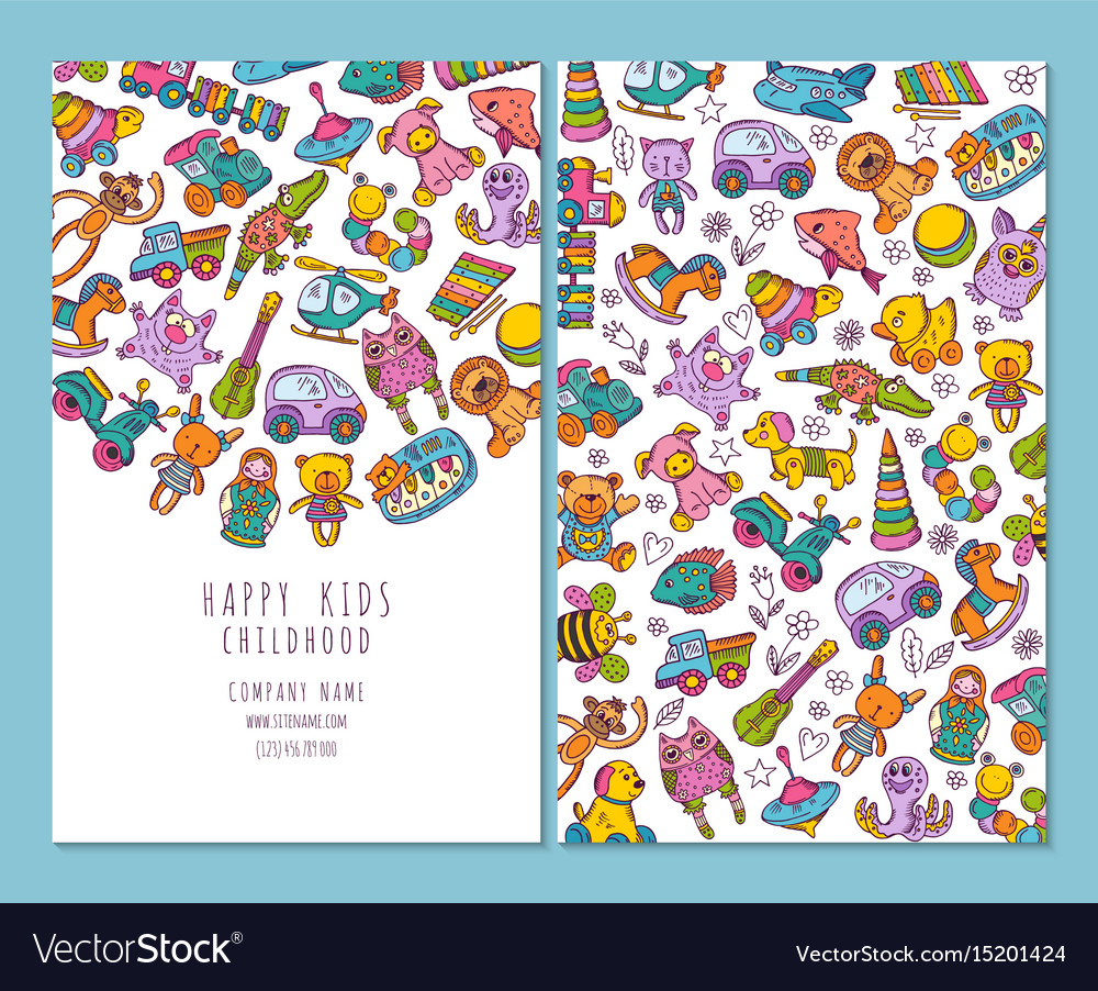 brochure pages of children and toys royalty free vector