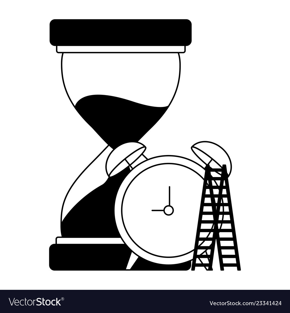 Business hourglass clock and stairs Royalty Free Vector