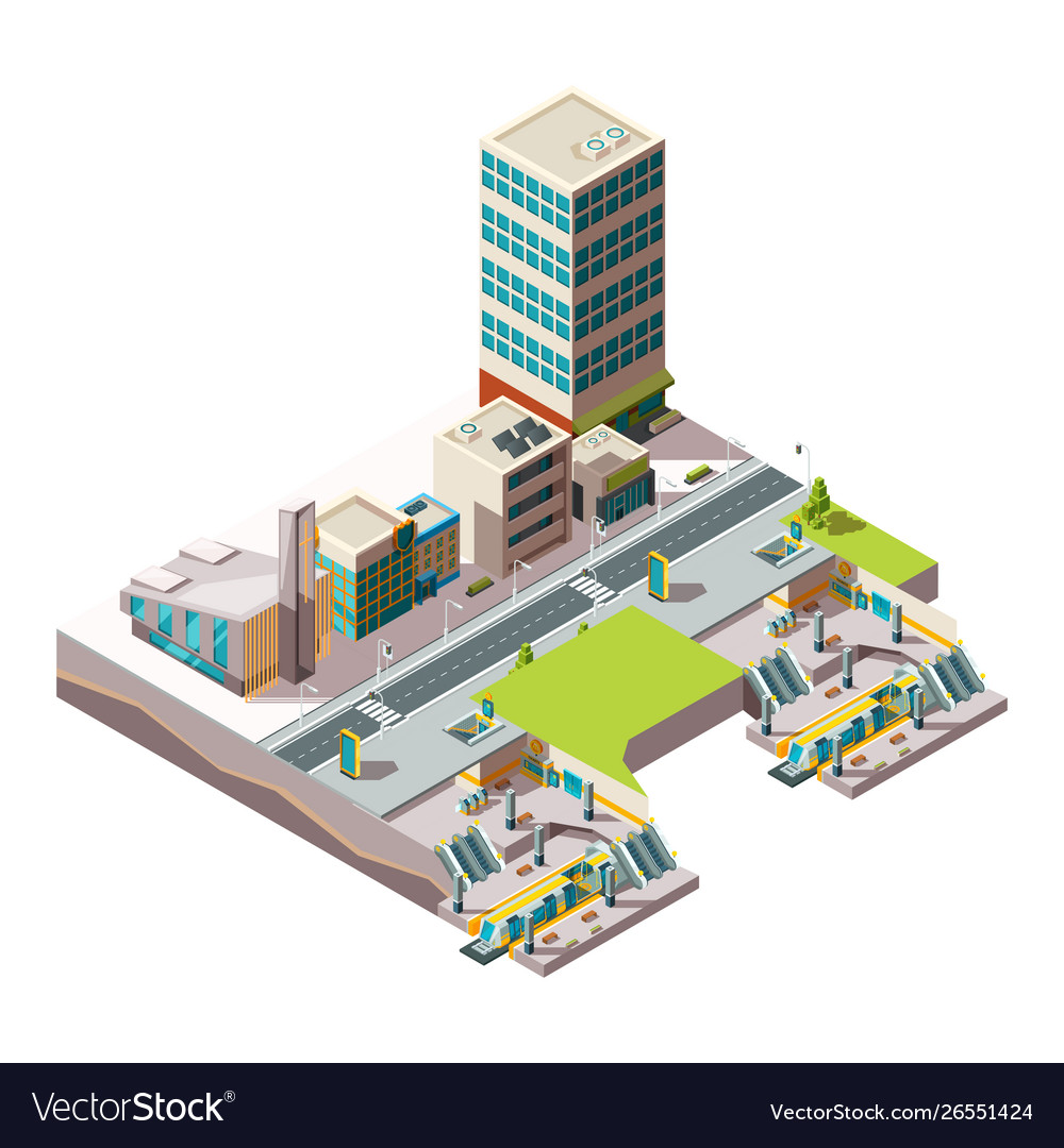 City subway urban landscape infrastructure Vector Image