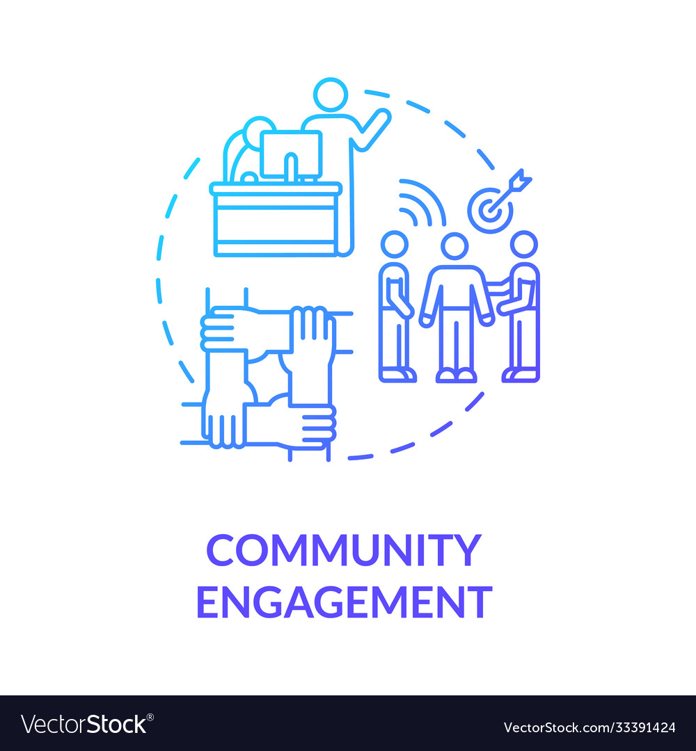 Community engagement blue gradient concept icon Vector Image
