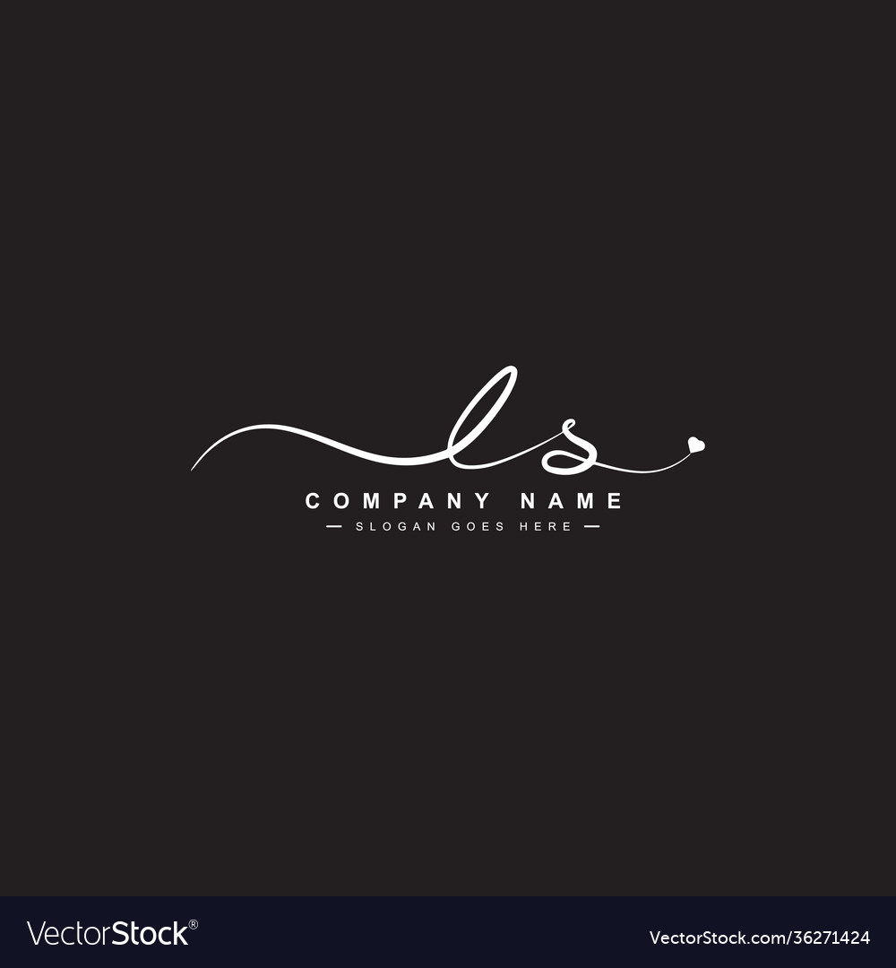 Ls initial signature logo handwritten Royalty Free Vector