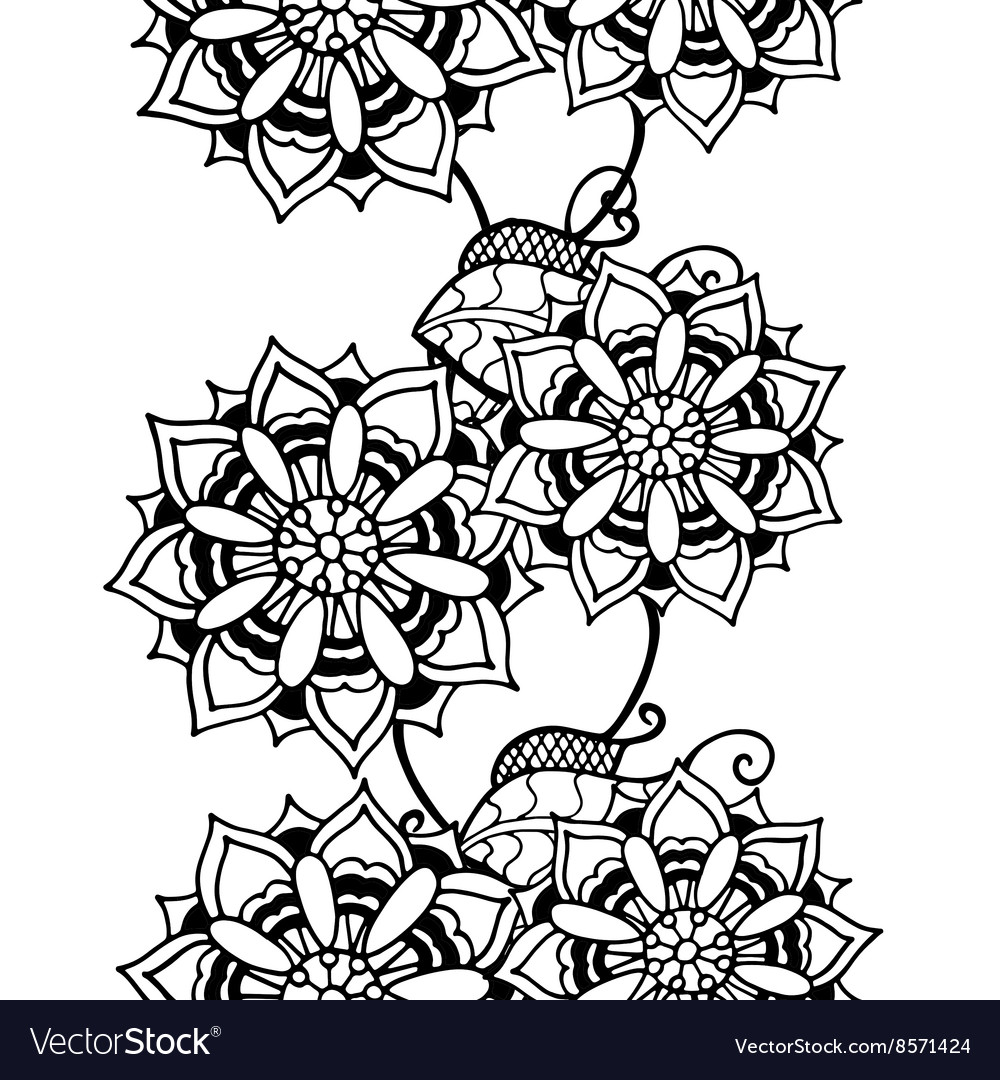 Monochrome floral pattern Royalty Free Vector Image