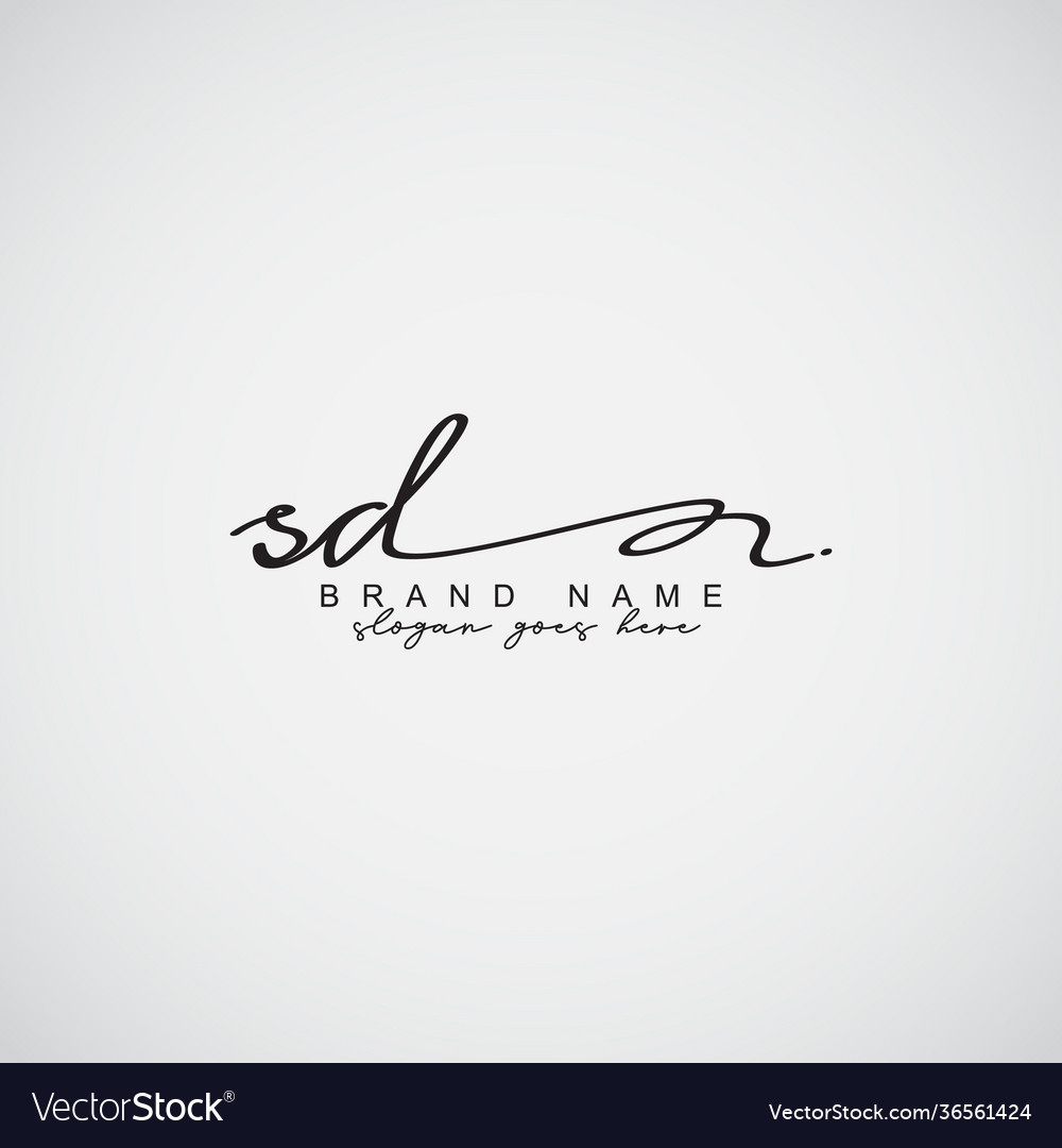 Sd initial letter logo handwritten signature Vector Image